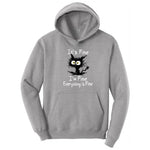 Stressed Cat Everything is Fine Hoodie - Athletic Heather