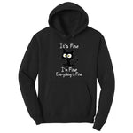 Stressed Cat Everything is Fine Hoodie - Jet Black