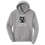 Stressed Cat Everything is Fine Toddler Hoodie - Athletic Heather