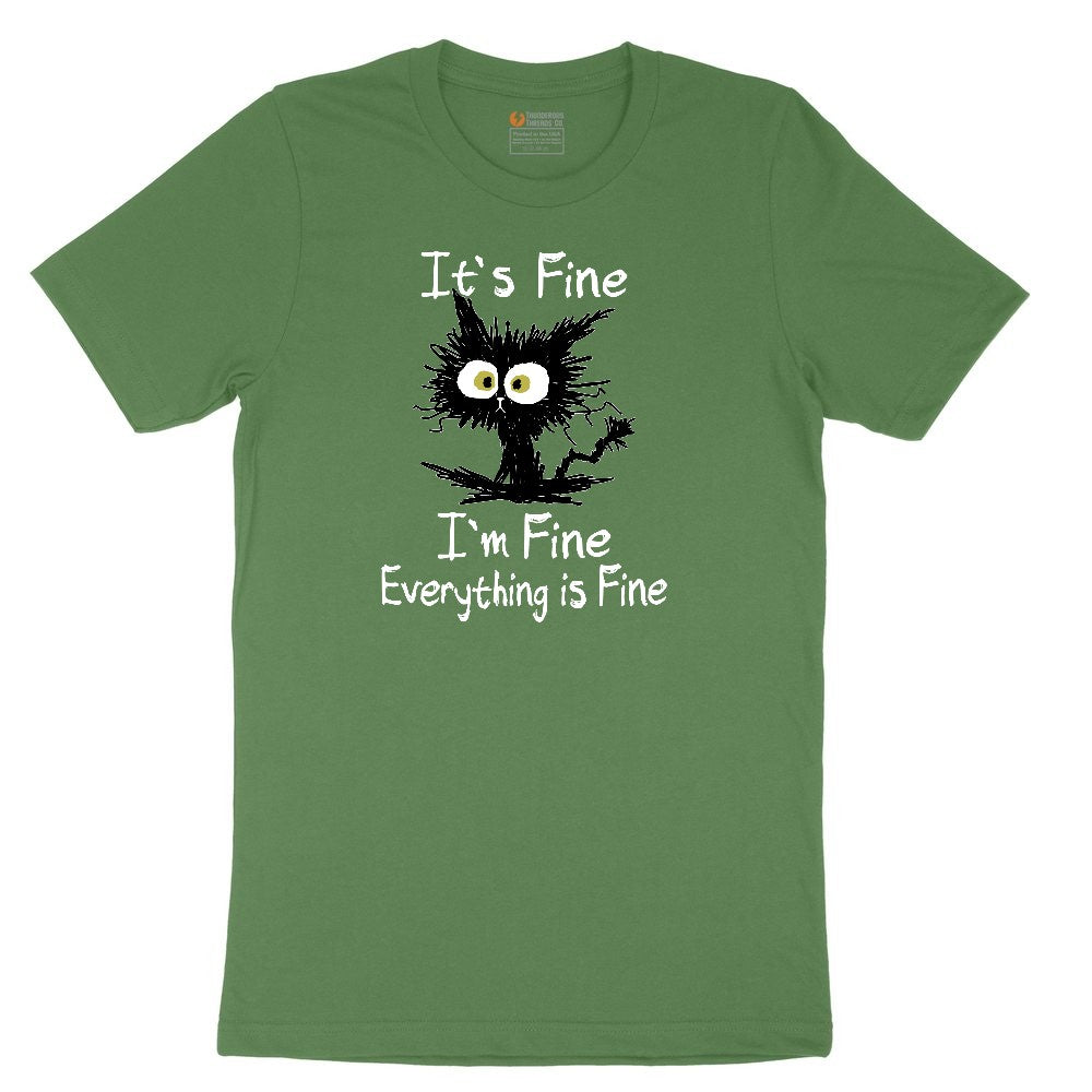 Stressed Cat Everything is Fine Toddler Short Sleeve Tee - Athletic Kelly