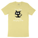 Stressed Cat Everything is Fine Toddler Short Sleeve Tee - Yellow