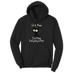 Stressed Cat Everything is Fine Youth Hoodie - Jet Black