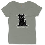 Stressed Dog Design Ladies Curvy Tee - Bamboo Blackout