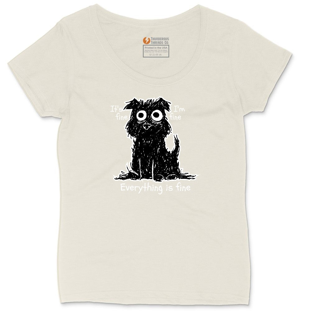 Stressed Dog Design Ladies Curvy Tee - Natural Heather