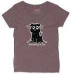 Stressed Dog Design Ladies Curvy Tee - Sangria Blackout