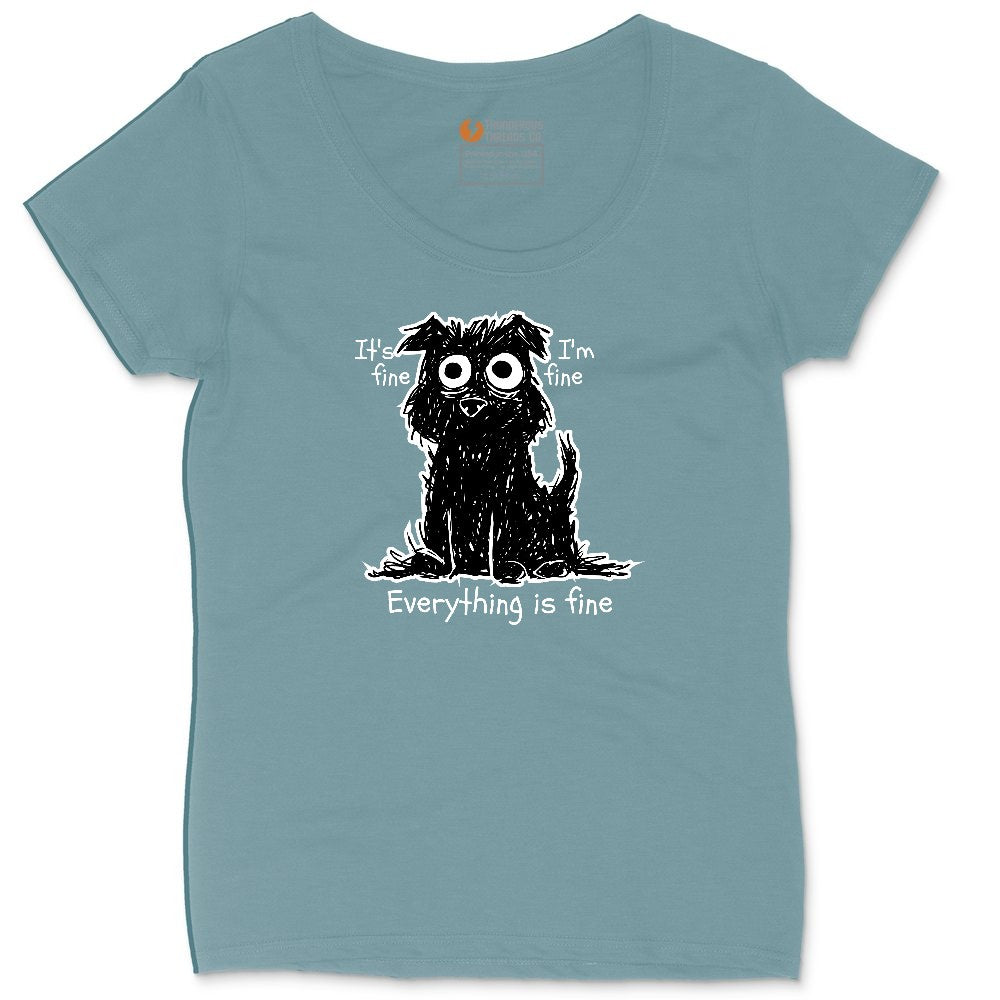 Stressed Dog Design Ladies Curvy Tee - Surf Blackout