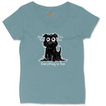 Stressed Dog Design Ladies Curvy Tee - Surf Blackout