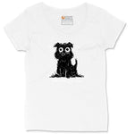 Stressed Dog Design Ladies Curvy Tee - White