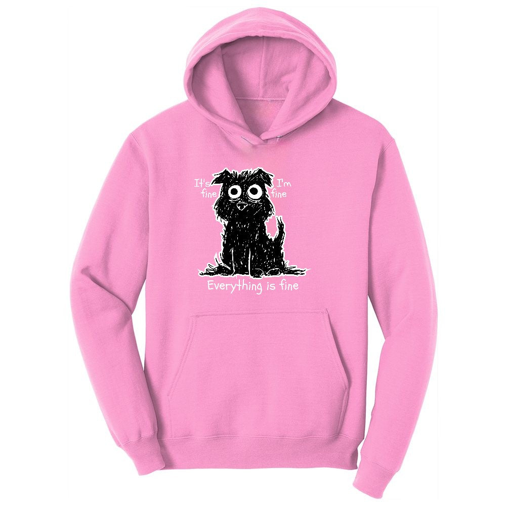 Stressed Dog Design Ladies Hoodie - Candy Pink