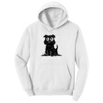 Stressed Dog Design Ladies Hoodie - White