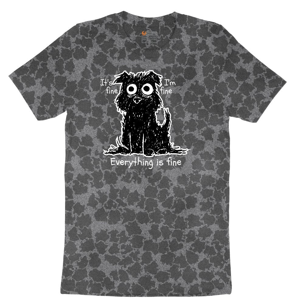 Stressed Dog Design Ladies Short Sleeve Tee - Black Leopard