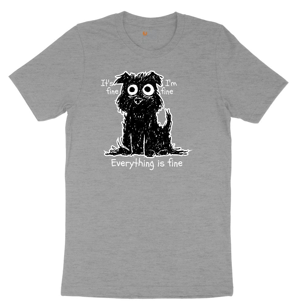 Stressed Dog Design Ladies Short Sleeve Tee - Granite Heather