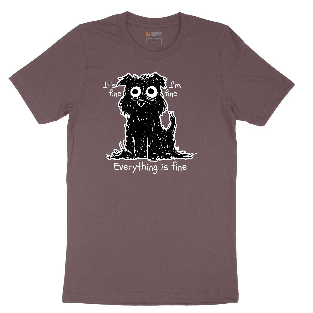 Stressed Dog Design Ladies Short Sleeve Tee - Sangria Blackout
