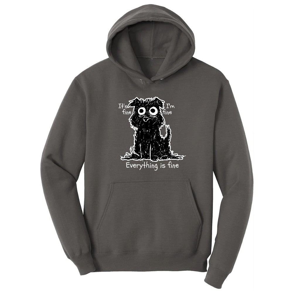 Stressed Dog Design Hoodie - Charcoal