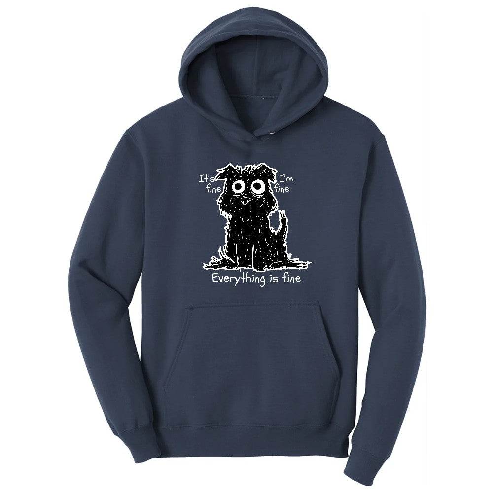 Stressed Dog Design Hoodie - Navy