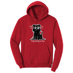 Stressed Dog Design Hoodie - Red