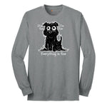 Stressed Dog Design Long Sleeve Tee - Athletic Grey