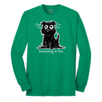 Stressed Dog Design Long Sleeve Tee - Kelly Green