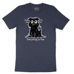 Stressed Dog Design Short Sleeve Tee - Heather Navy