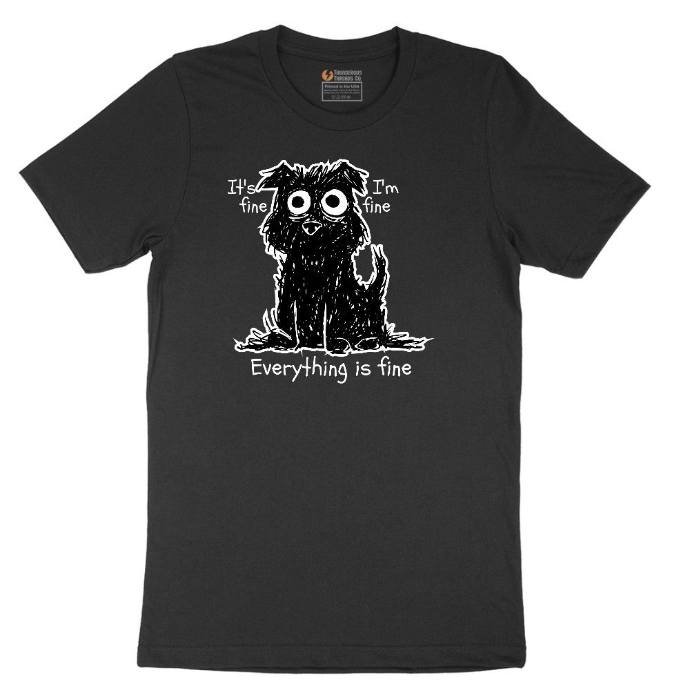 Stressed Dog Design Short Sleeve Tee - Jet Black