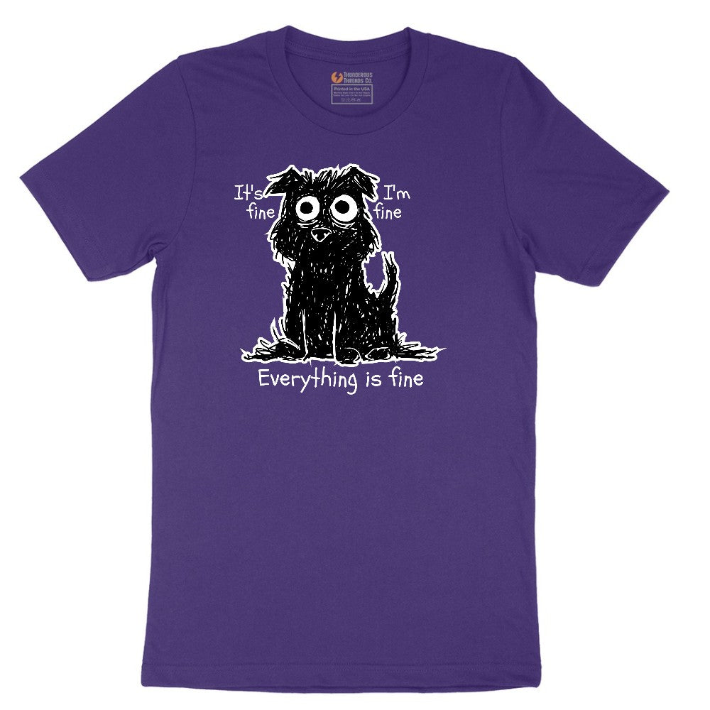 Stressed Dog Design Short Sleeve Tee - Team Purple