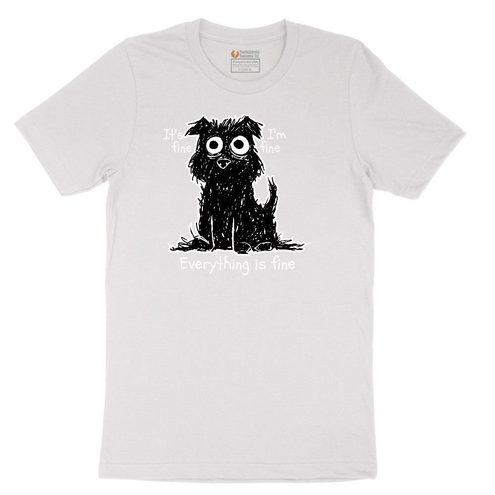 Stressed Dog Design Short Sleeve Tee - White