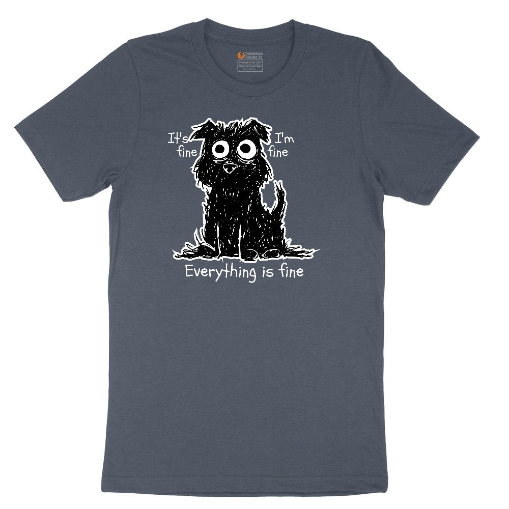 Stressed Dog Design Toddler Short Sleeve Tee - Heather Navy