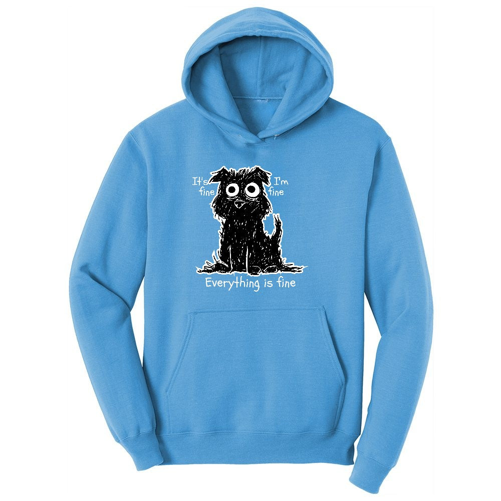 Stressed Dog Design Youth Hoodie - Aquatic Blue