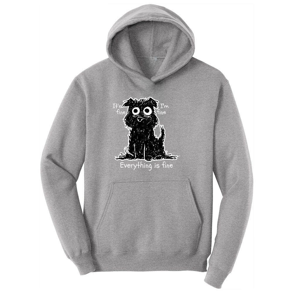 Stressed Dog Design Youth Hoodie - Athletic Heather