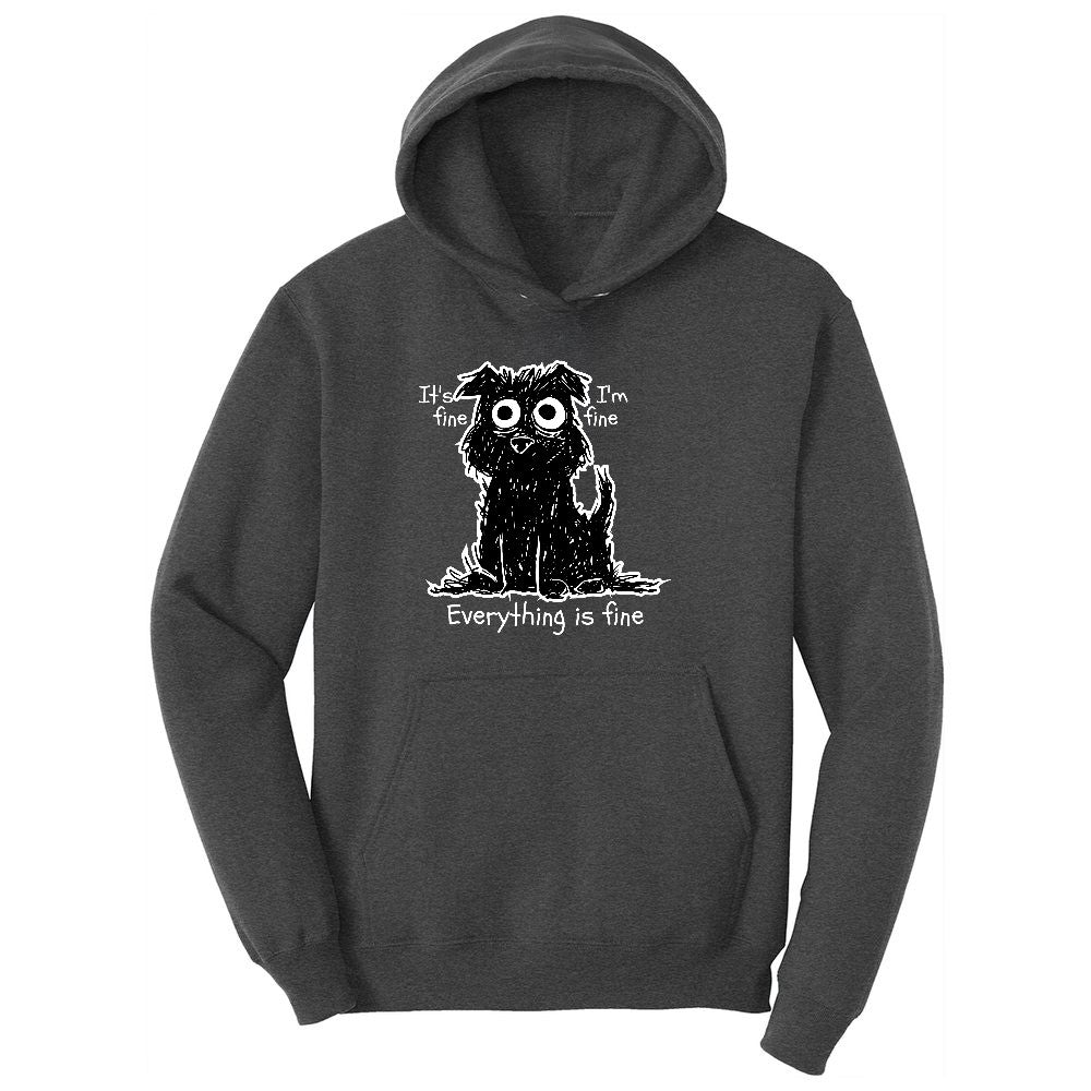 Stressed Dog Design Youth Hoodie - Dark Heather Grey