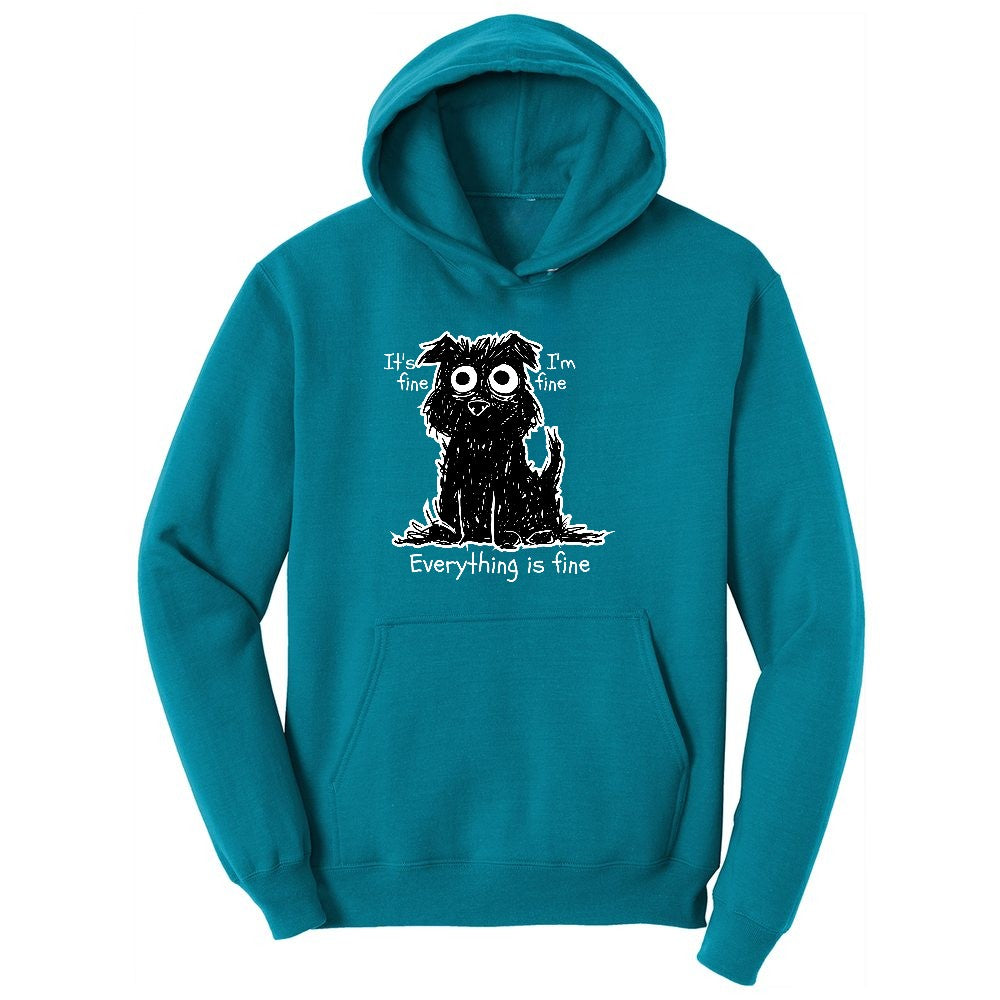 Stressed Dog Design Youth Hoodie - Teal