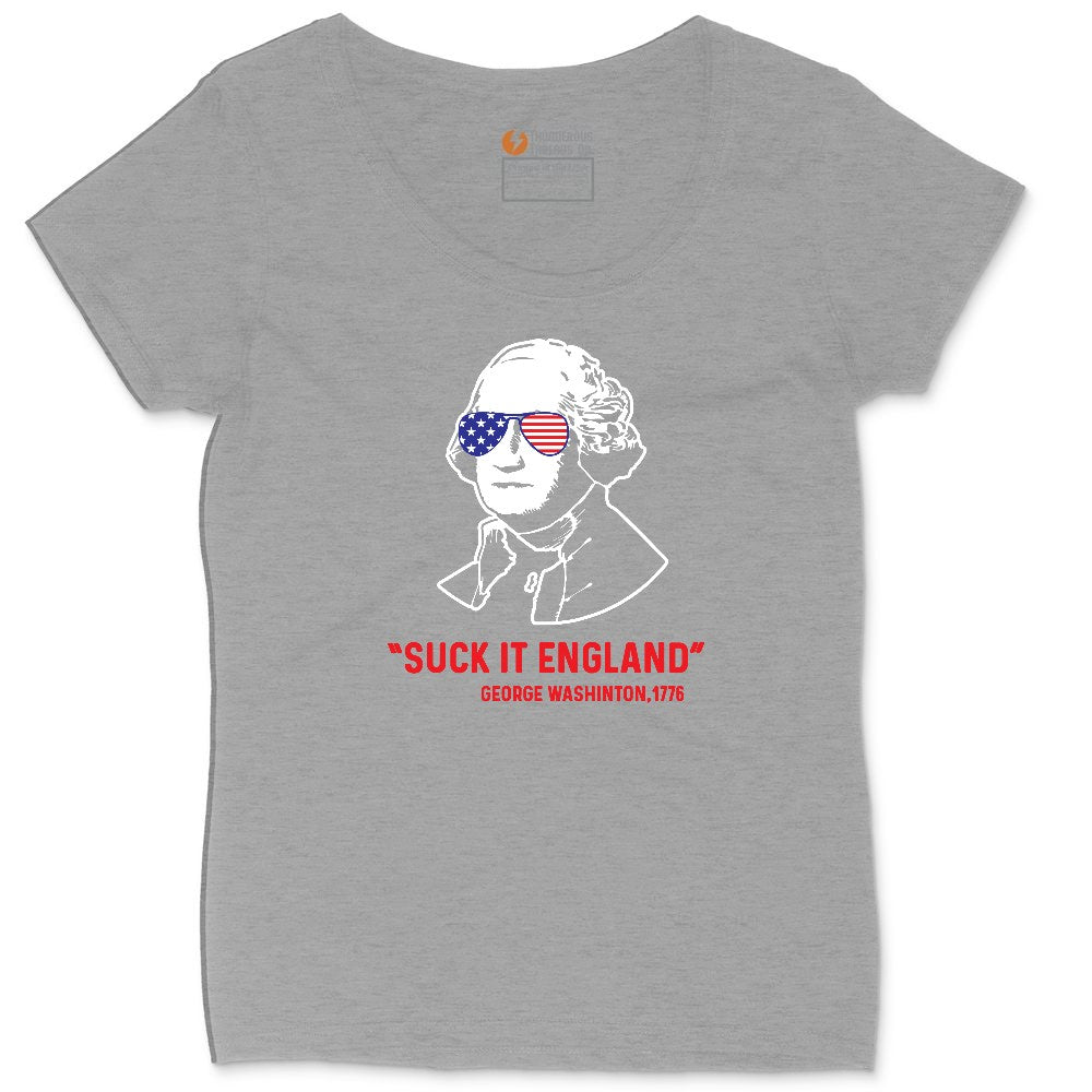 Suck It England Ladies Curvy Tee - Granite Heather