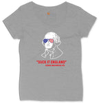 Suck It England Ladies Curvy Tee - Granite Heather