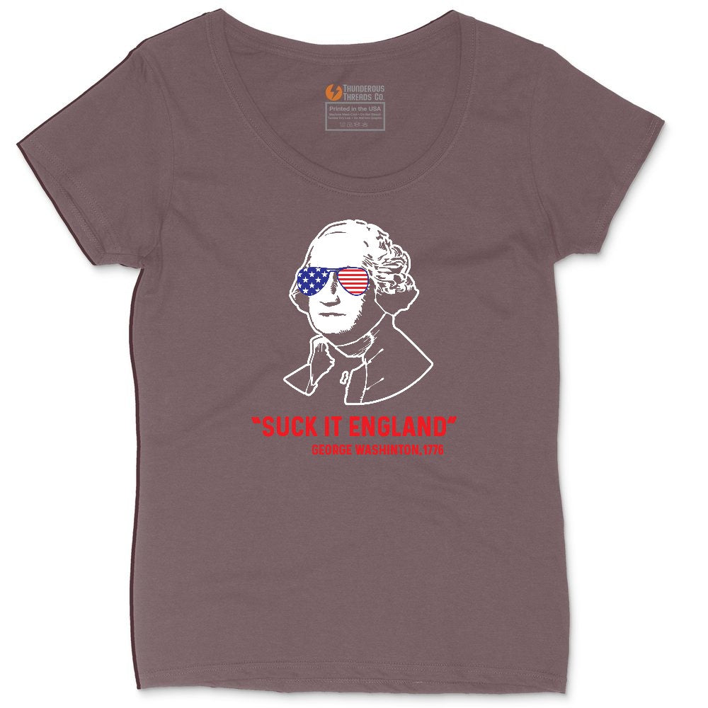 Suck It England Ladies Curvy Tee - Sangria Blackout