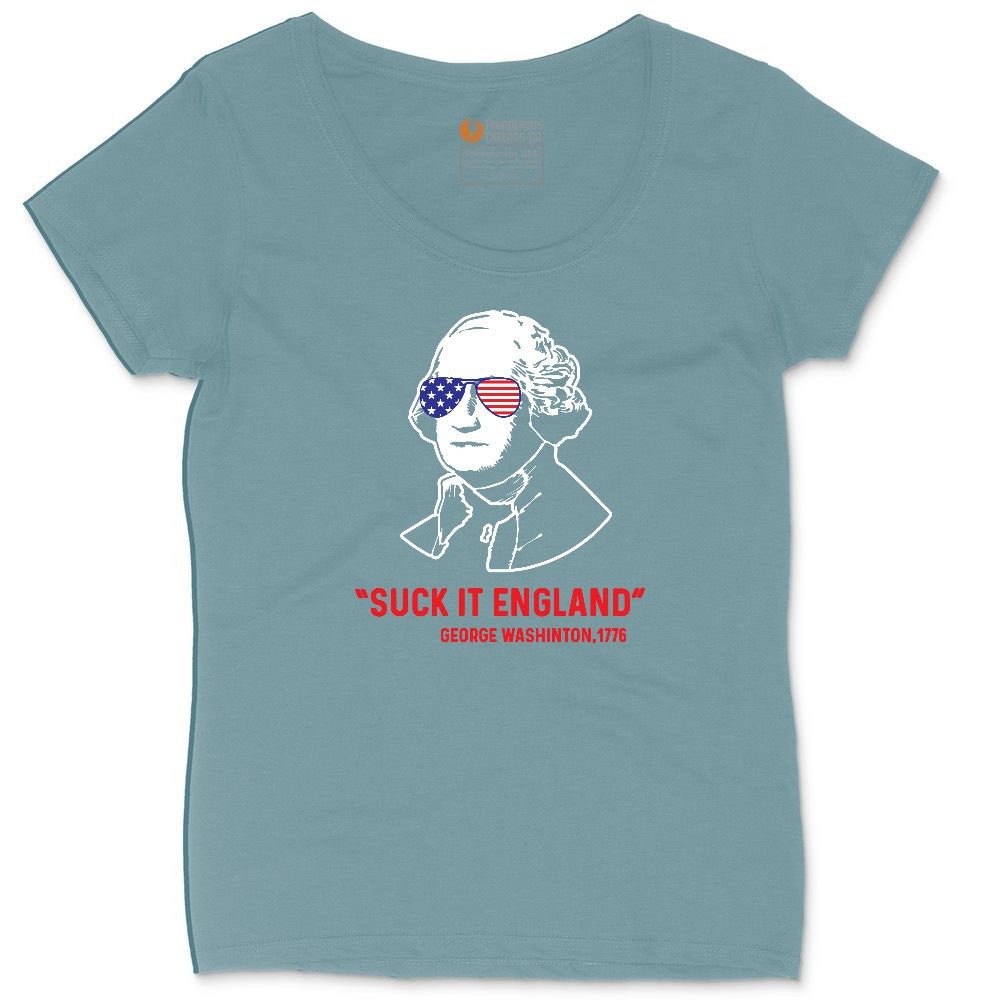 Suck It England Ladies Curvy Tee - Surf Blackout