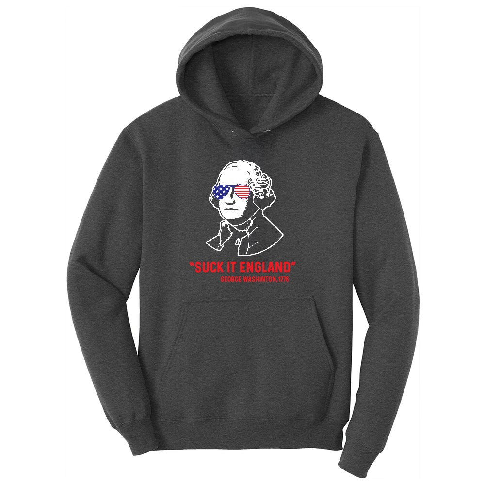Suck It England Ladies Hoodie - Dark Heather Grey