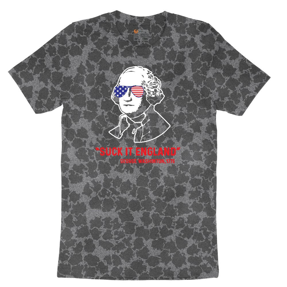 Suck It England Ladies Short Sleeve Tee - Black Leopard
