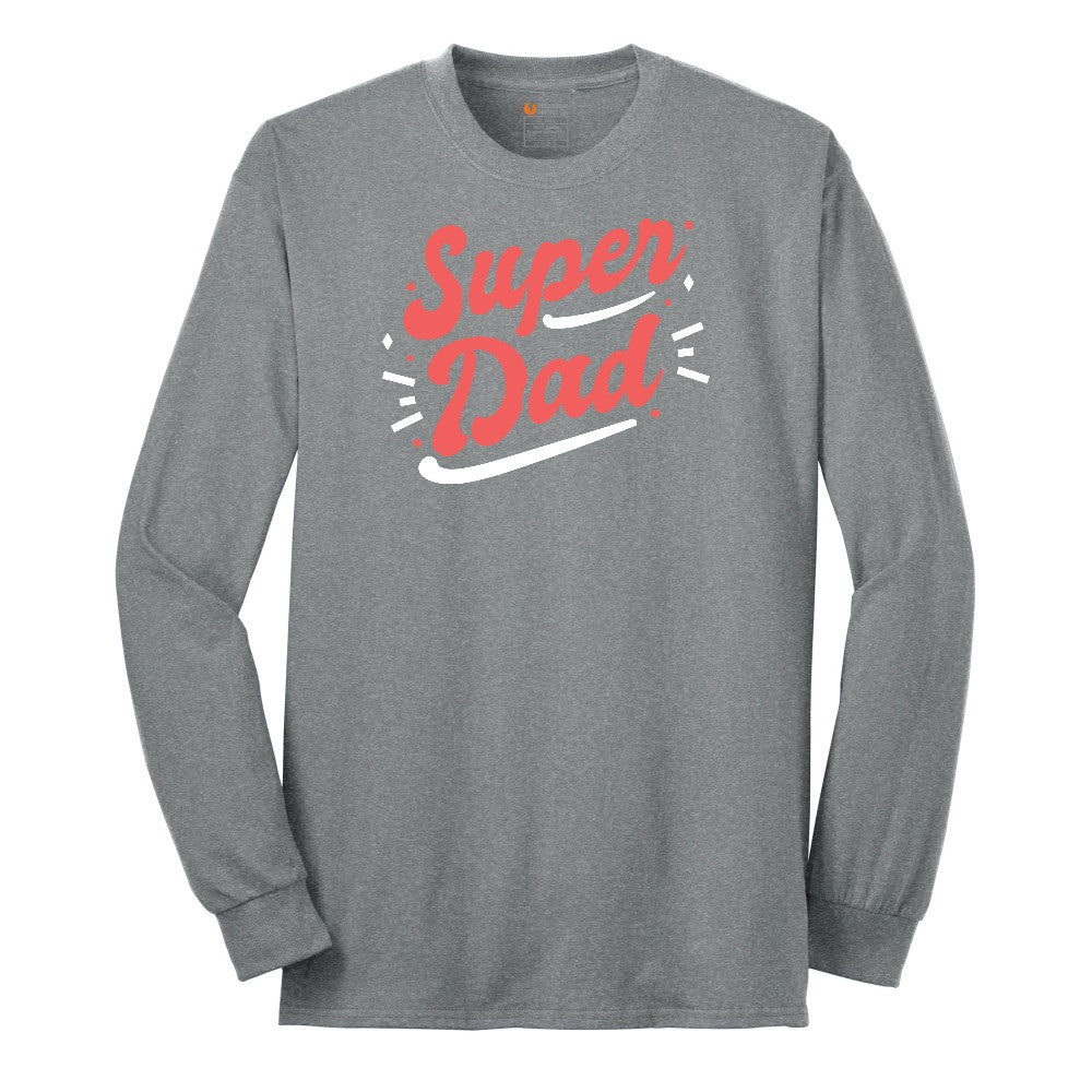 Super Dad Long Sleeve Tee - Athletic Grey