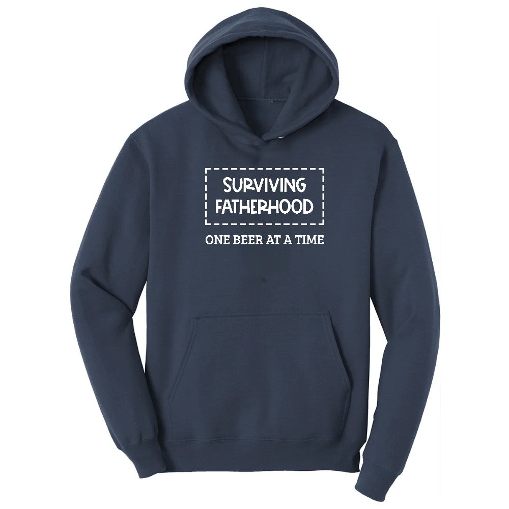 Surviving Fatherhood One Beer at a Time Hoodie - Navy