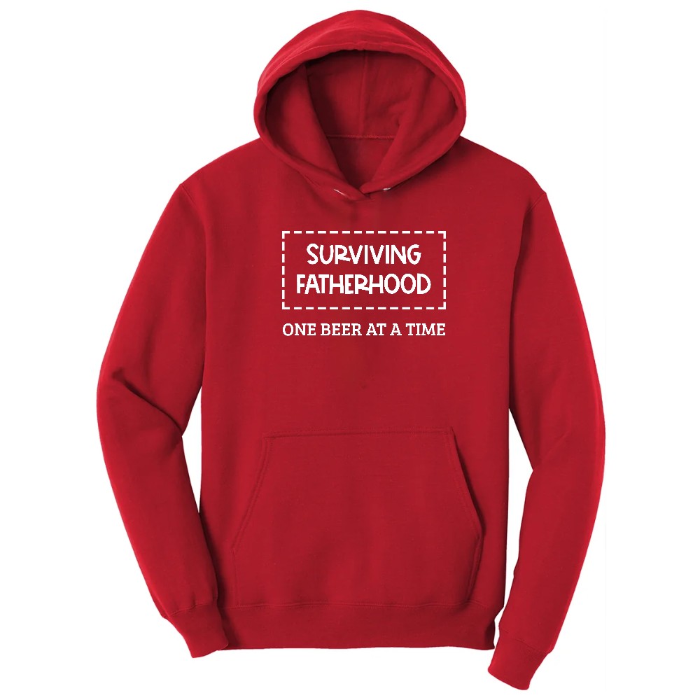 Surviving Fatherhood One Beer at a Time Hoodie - Red