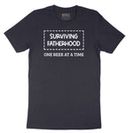 Surviving Fatherhood One Beer at a Time Short Sleeve Tee - Deep Navy