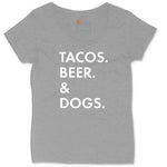 Tacos Beer Dogs Ladies Curvy Tee - Granite Heather