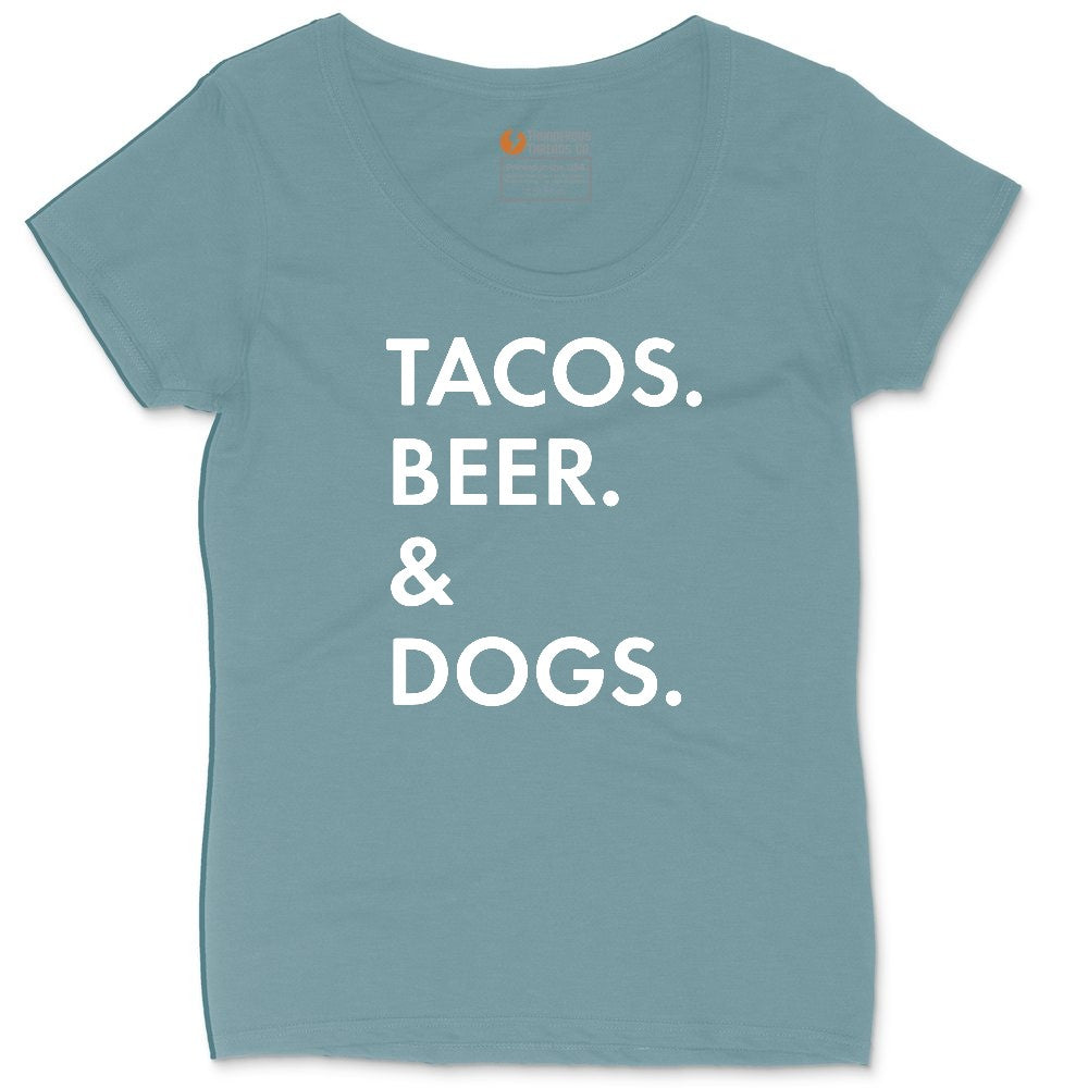 Tacos Beer Dogs Ladies Curvy Tee - Surf Blackout