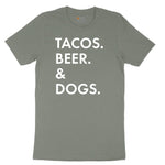 Tacos Beer Dogs Ladies Short Sleeve Tee - Bamboo Blackout