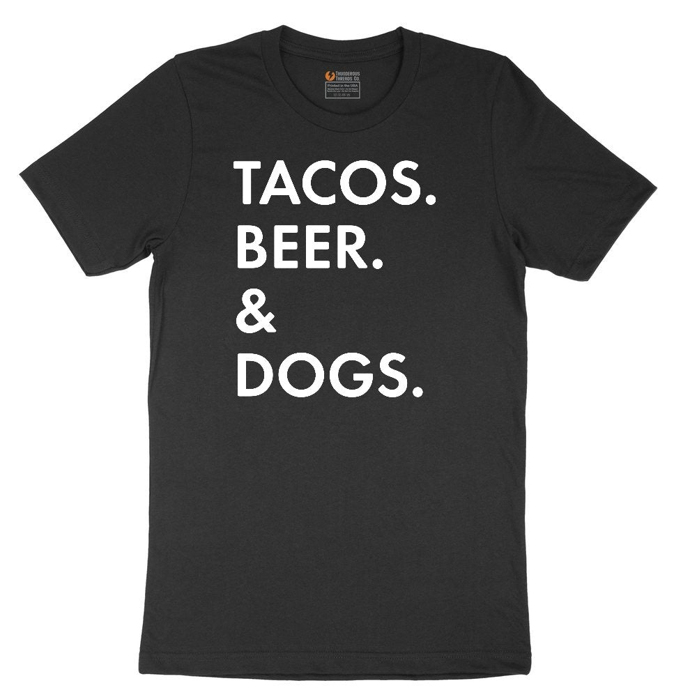 Tacos Beer Dogs Ladies Short Sleeve Tee - Black