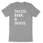 Tacos Beer Dogs Ladies Short Sleeve Tee - Granite Heather