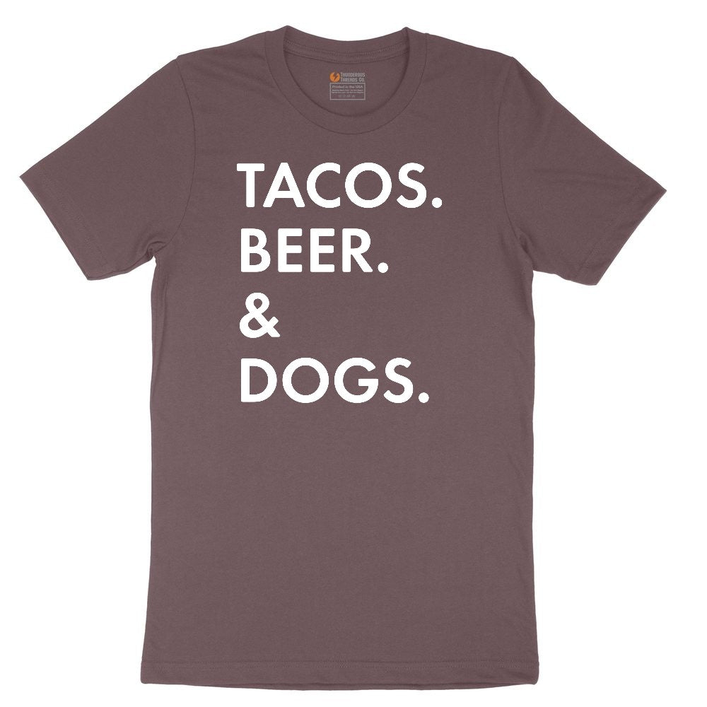 Tacos Beer Dogs Ladies Short Sleeve Tee - Sangria Blackout