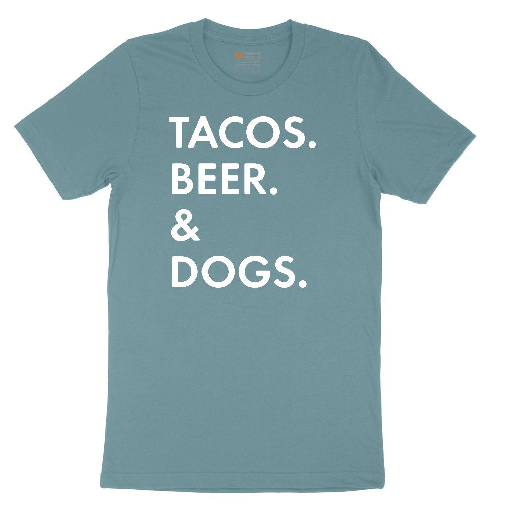 Tacos Beer Dogs Ladies Short Sleeve Tee - Surf Blackout