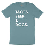 Tacos Beer Dogs Ladies Short Sleeve Tee - Surf Blackout
