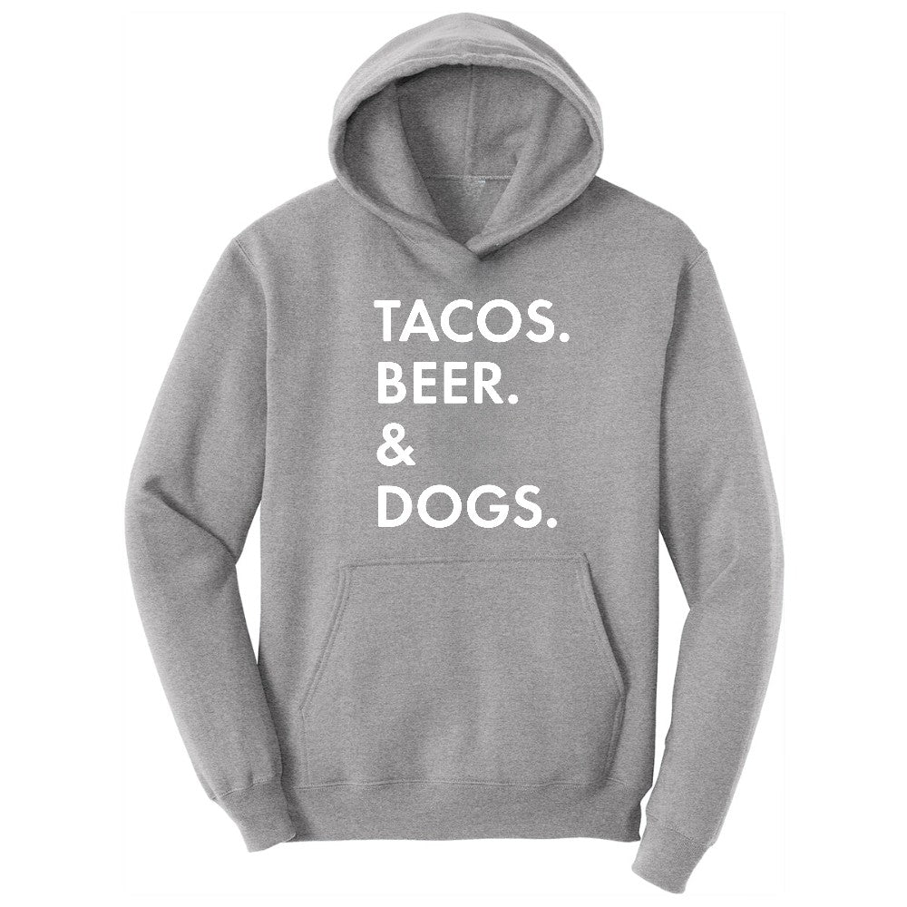 Tacos Beer Dogs Hoodie - Athletic Heather
